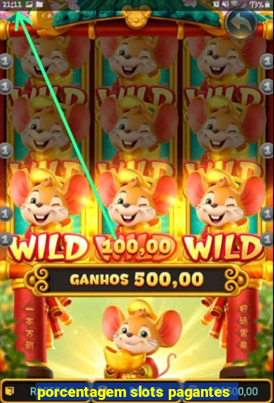 porcentagem slots pagantes